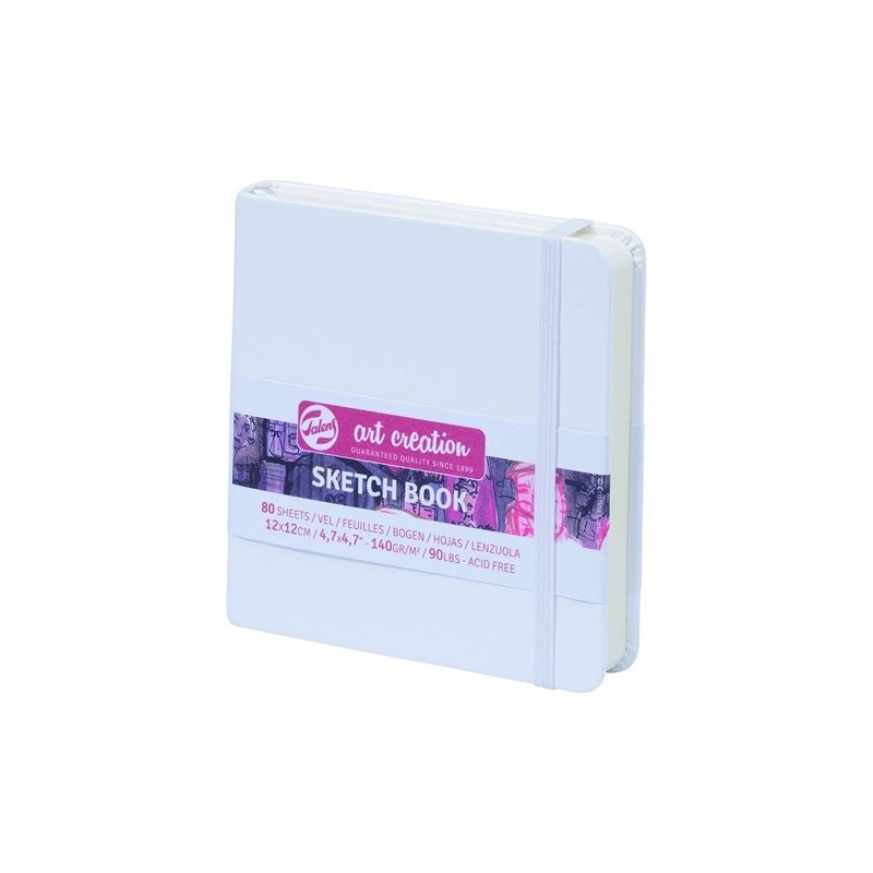  Fine art shop - White Sketch Block, 12x12, elastic band, 80 s, 140 gr. | totenart.com