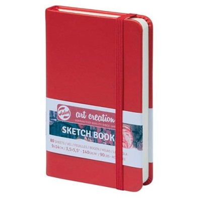  Fine art shop - Red Sketch Block, 9x14, elastic band, 80 s, 140 gr. | totenart.com