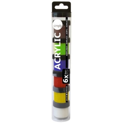 Fine art shop - Acrylic case 6 colours (18 ml), Simply, Daler Rowney | totenart.com
