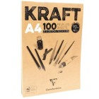  Fine art shop - Kraft Glued Pad A4, 90 gr. 100 h. Brown Color Clairefontaine | totenart.com