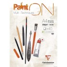  Fine art shop - Multi Technique Pad Paint On A4, 250 gr. 40 h. Clairefontaine | totenart.com