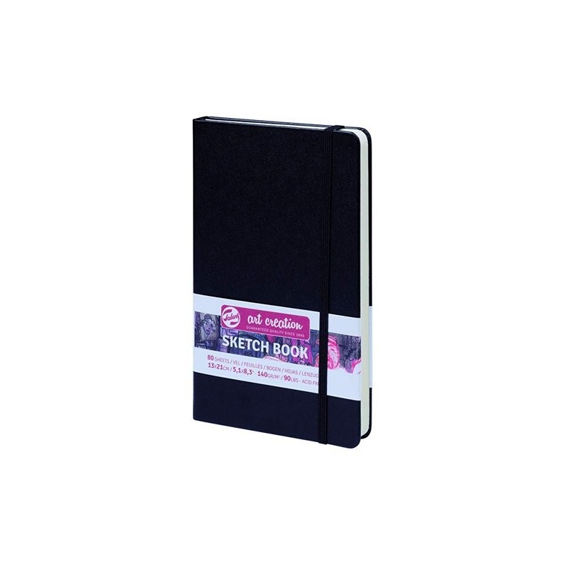  Fine art shop - Black Sketch Block, 13x21, elastic band, 80 s, 140 gr. | totenart.com