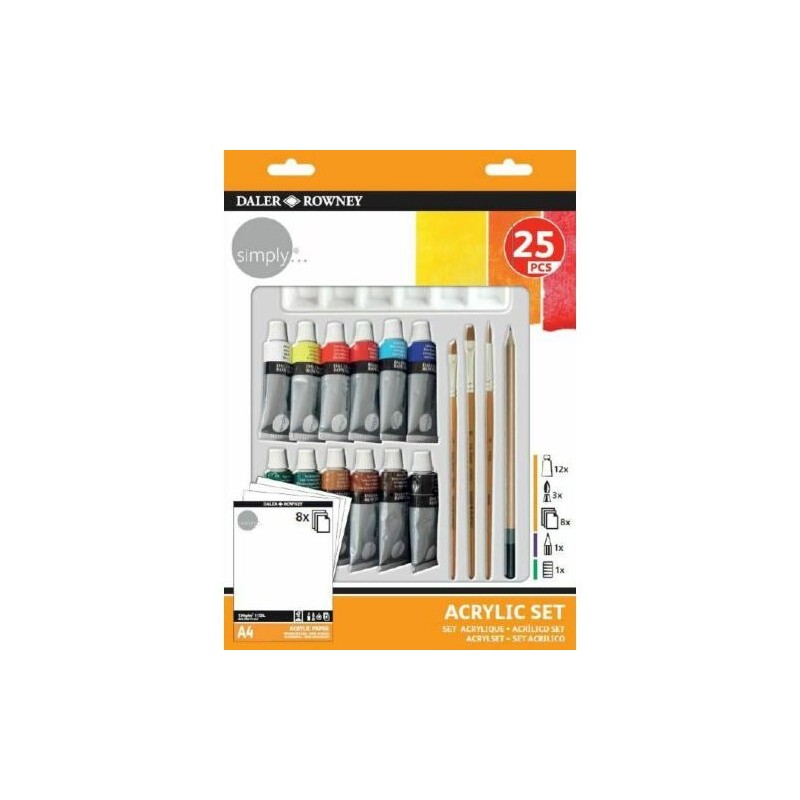 Fine art shop - Acrylic set 25 pieces, Daler Rowney | totenart.com