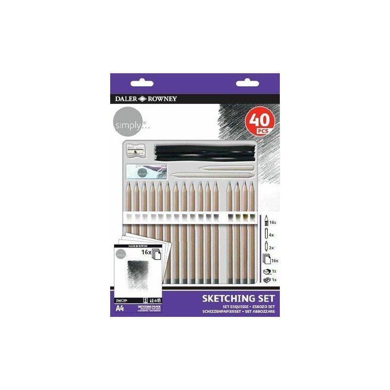 Fine art shop - Sketching Set 40 pieces, Daler Rowney | totenart.com
