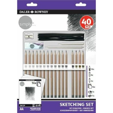 Fine art shop - Sketching Set 40 pieces, Daler Rowney | totenart.com