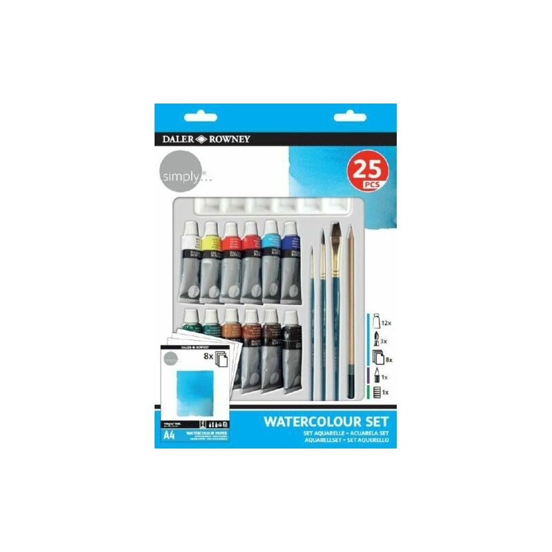 Fine art shop - Watercolor set 25 pieces, Daler Rowney | totenart.com