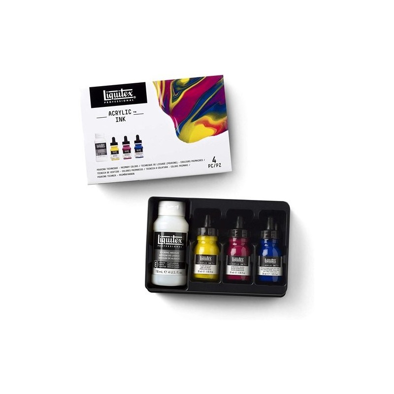 Fine art shop - Set Acrylic Inks Liquitex, 3 colors 30 ml.+ Pouring medium 118 ml. | totenart.com
