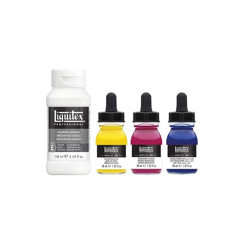 Fine art shop - Set Acrylic Inks Liquitex, 3 colors 30 ml.+ Pouring medium 118 ml. | totenart.com