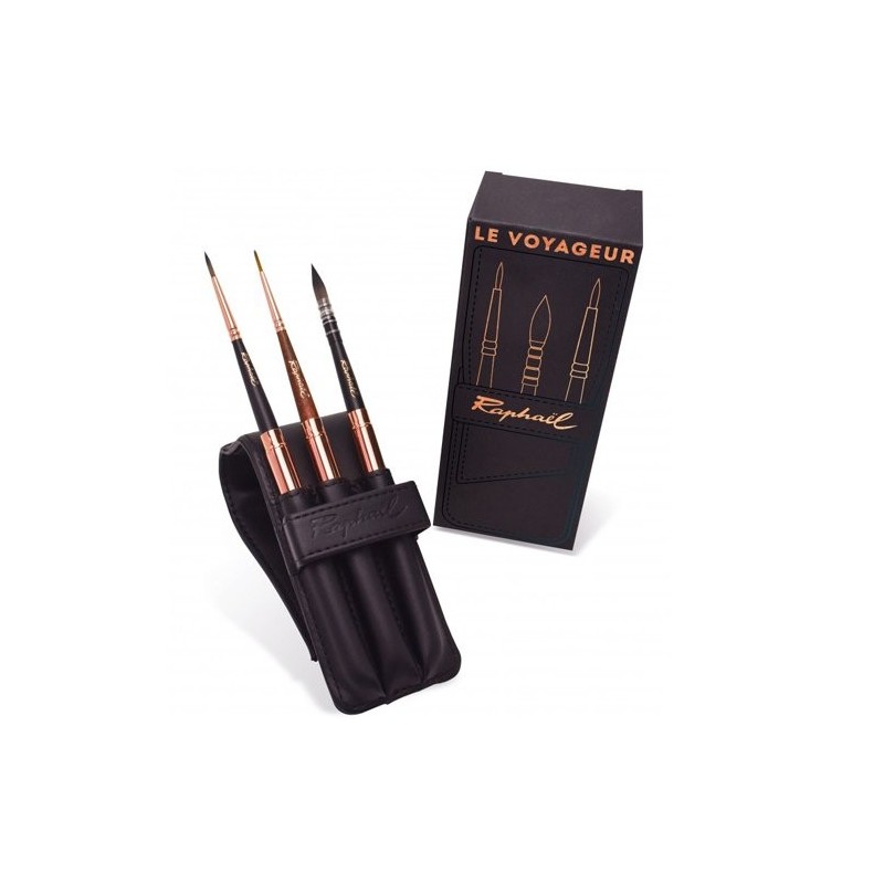Fine art shop - Bag with 3 travel brushes Raphael\n | totenart.com
