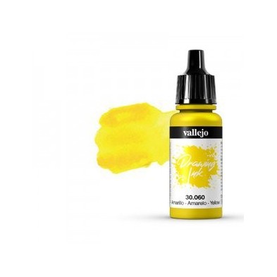 Permanent Chinese Ink, Vallejo Yellow, 23 ml.