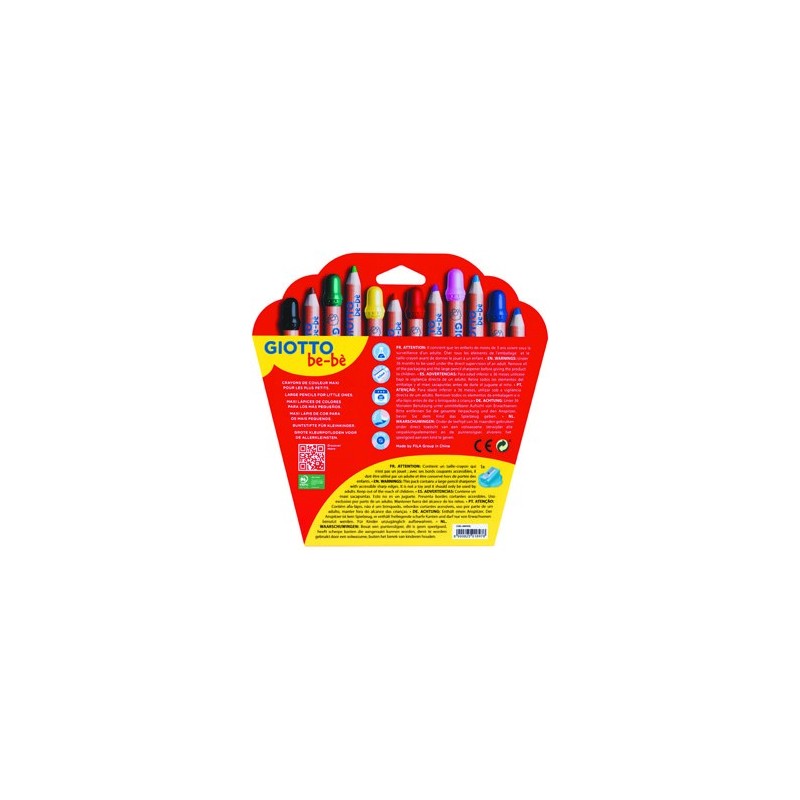 Fine art shop - Giotto Be-Bé 12 Large pencils + Pencil Sharpener | totenart.com 