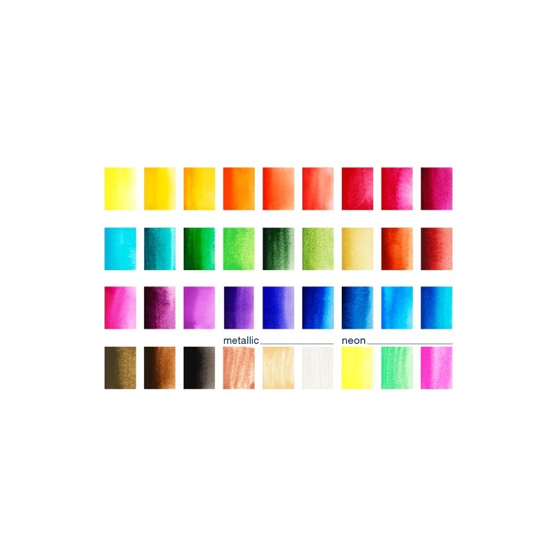 Fine art shop - Box 36 watercolors Faber-Castell and brush | totenart.com