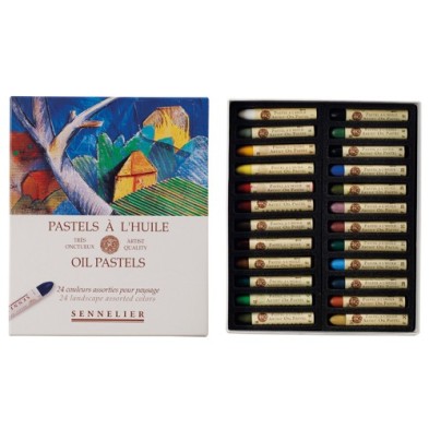  Fine art shop - Oil pastel Sennelier box 24 colors, Landscape Set | totenart.com