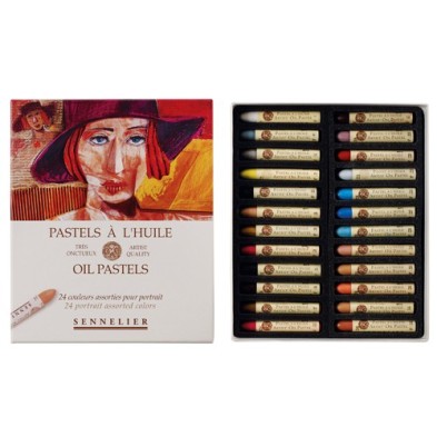  Fine art shop - Oil pastel Sennelier box 24 colors, Portrait Set | totenart.com