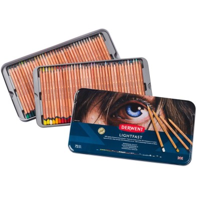  Fine art shop - Colour pencils metal box Lightfast Derwent 72 uds.  | totenart.com