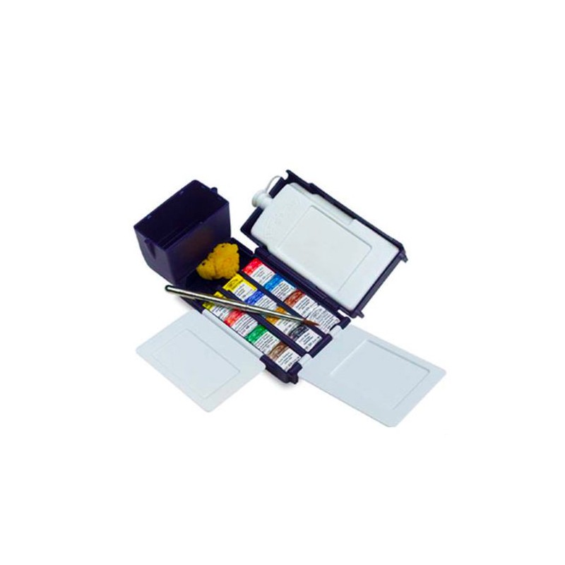 Fine art shop - Field Box Professional Watercolour 12 1/2 godets & brush & water carrier | totenart.com