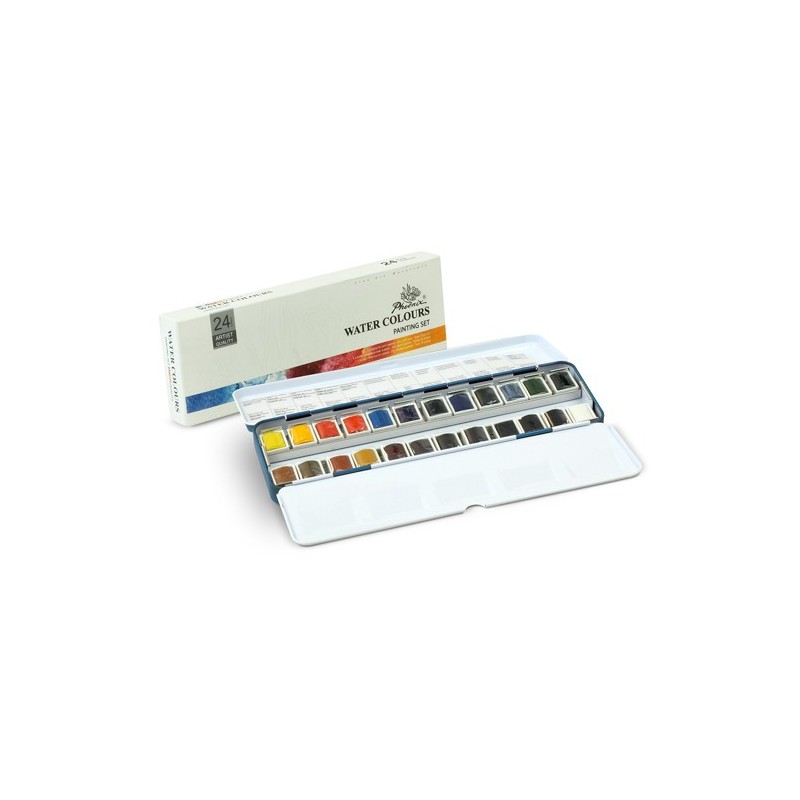 Fine art shop - Metallic Box Phoenix 24 Watercolour 1/2 godets | totenart.com