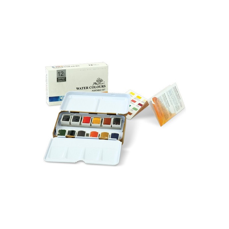 Fine art shop - Metallic Box Phoenix 12 Watercolour 1/2 godets | totenart.com