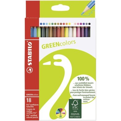  Fine art shop - STABILO GreenColors box 18 colored pencils | totenart.com