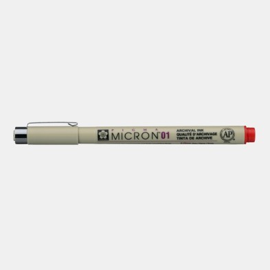 Fine art shop - Marker Pigma Micron Sakura 01, 0.25 mm. Red N. 19 | totenart.com