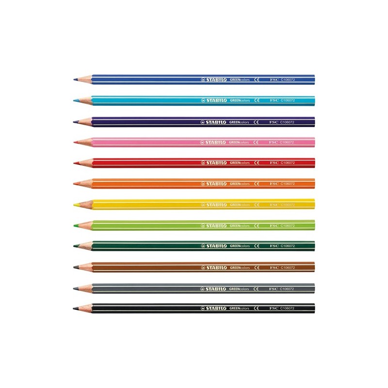  Fine art shop - STABILO GreenColors box 12 colored pencils | totenart.com