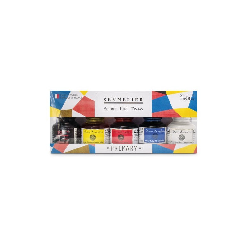 Material Bellas Artes - Dibujo - Set 5 primary inks 30 ml, Sennelier | totenart.com