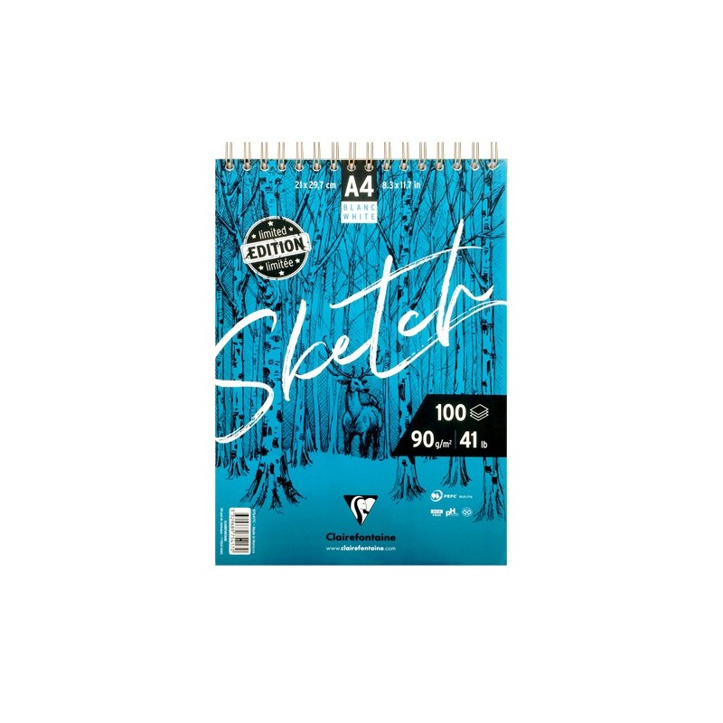  Fine art shop - Sketch Pad A4 with spiral, 90 gr. 100 s. Clairefontaine | totenart.com