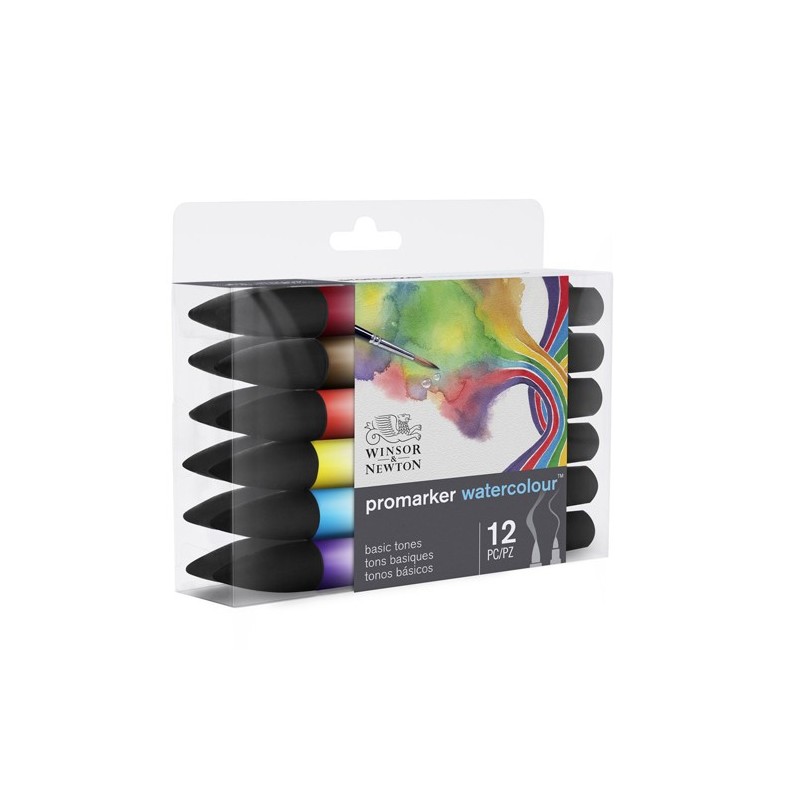 \nFine art shop - Set 12 watercolor Promarkers Winsor & Newton, basic tones | totenart.com