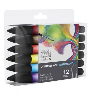 \nFine art shop - Set 12 watercolor Promarkers Winsor & Newton, basic tones | totenart.com