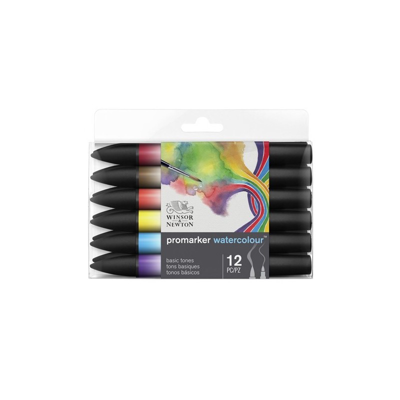\nFine art shop - Set 12 watercolor Promarkers Winsor & Newton, basic tones | totenart.com