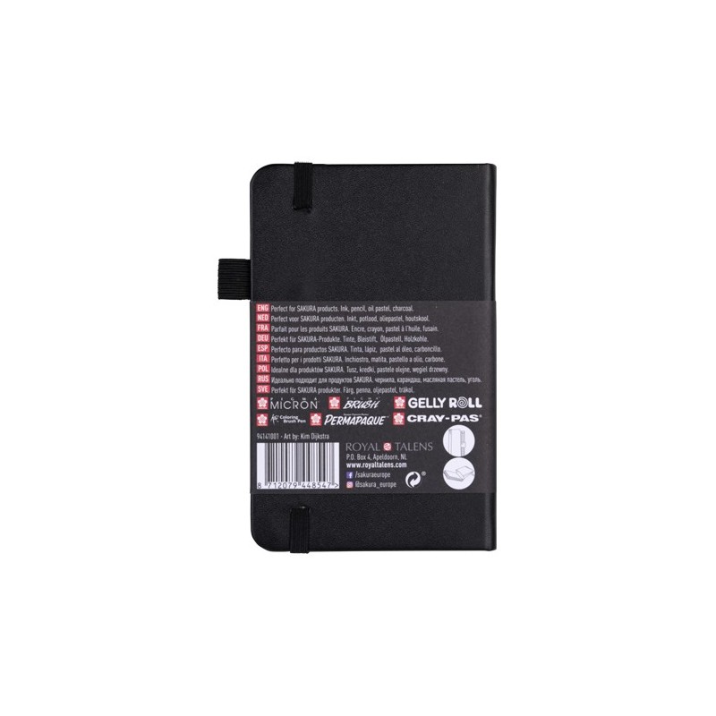  Fine art shop - Sakura NoteBook Black Sheets, 9x14, elastic band, 80 s, 140 gr. | totenart.com