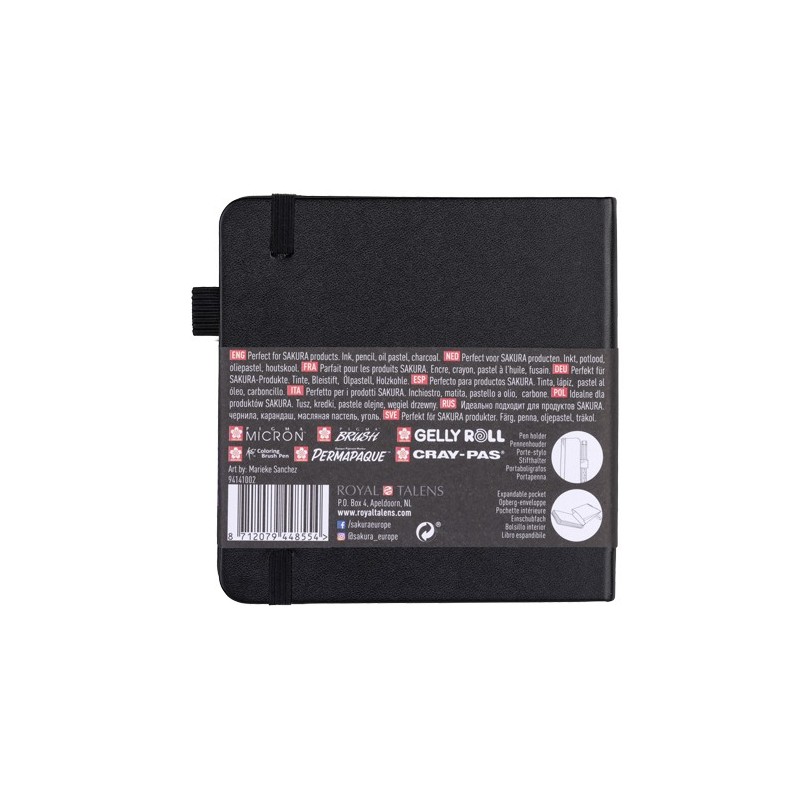  Fine art shop - Sakura NoteBook Black Sheets, 12x12, elastic band, 80 s, 140 gr. | totenart.com