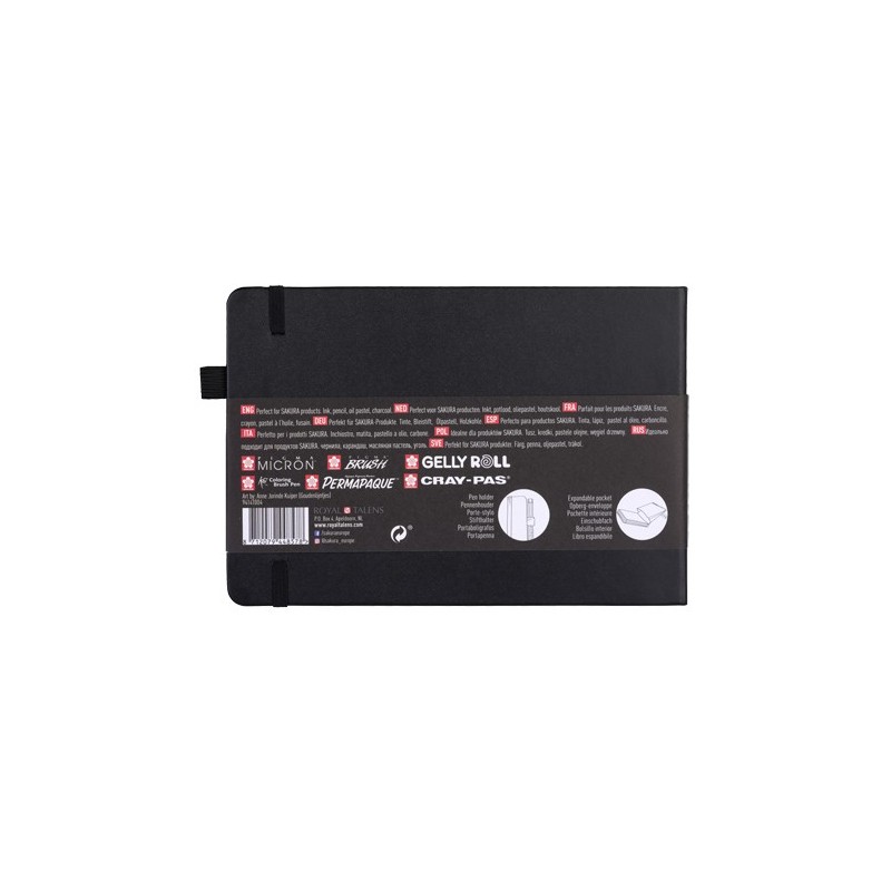  Fine art shop - Sakura NoteBook Black Sheets, 21x14,8, elastic band, 80 s, 140 gr. | totenart.com