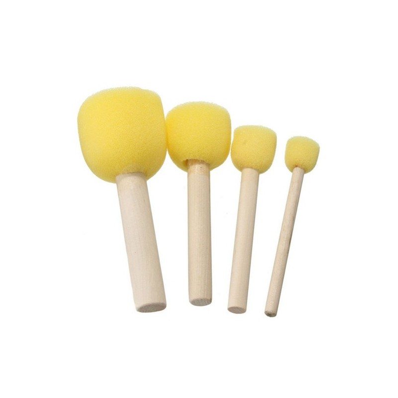 Fine art shop - Set 4 Round Foam Brushes, Art Creation | totenart.com