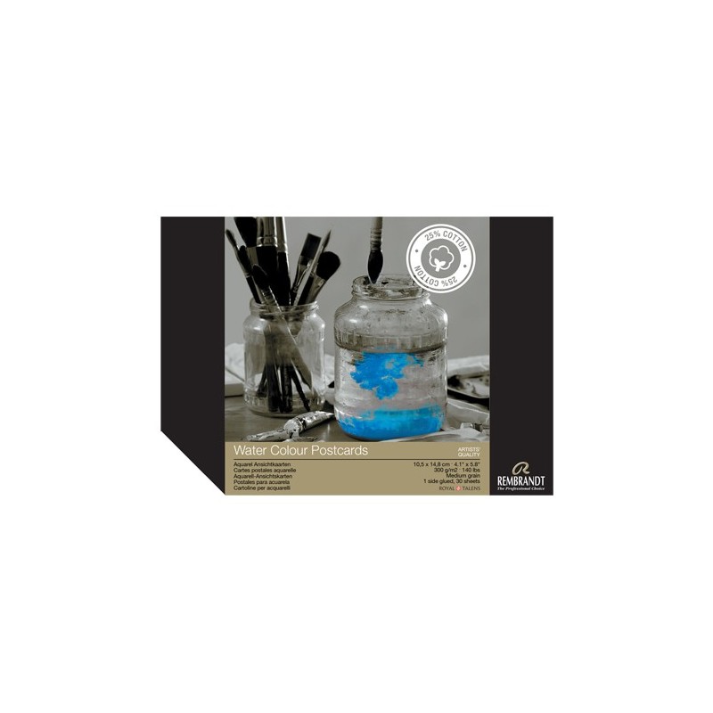  Fine art shop - Rembrandt Watercolor Postcards block 200 gr, 10,5x14,8, 30 sheets, medium grain | totenart.com
