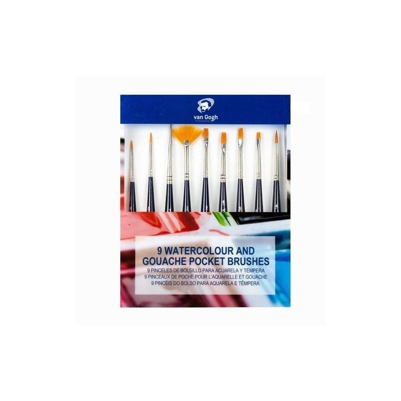 Fine art shop - 9 watercolour and gouache pocket brushes set, Van Gogh | totenart.com\n