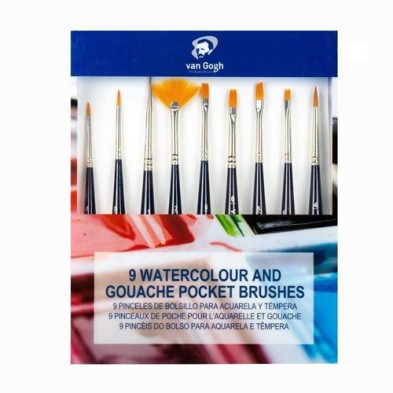 Fine art shop - 9 watercolour and gouache pocket brushes set, Van Gogh | totenart.com\n