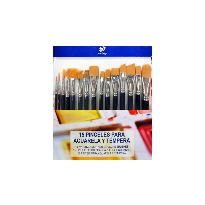Fine art shop - 15 watercolour and gouache short brushes set, Van Gogh | totenart.com\n