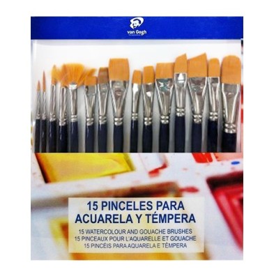 Fine art shop - 15 watercolour and gouache short brushes set, Van Gogh | totenart.com\n