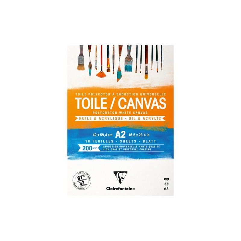  Fine art shop - Canvas Polycotton with Universal Coating A2,  200 gr. 10 s. Clairefontaine  | totenart.com