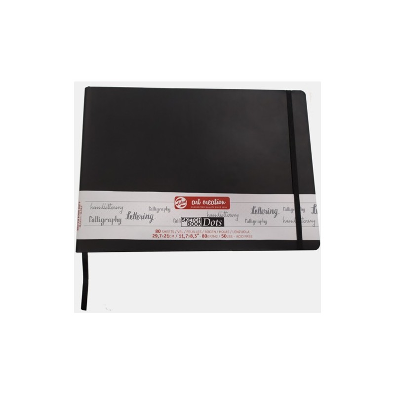  Fine art shop - ArtCreation NoteBook Dots, 29,7x21, elastic band, 80 s, 80 gr. | totenart.com