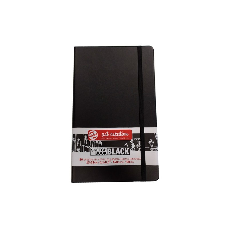  Fine art shop - ArtCreation NoteBook Black Sheets, 13x21, elastic band, 80 s, 140 gr. | totenart.com