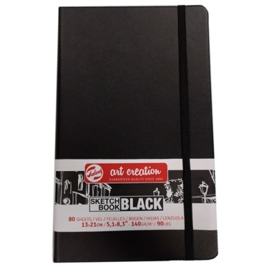  Fine art shop - ArtCreation NoteBook Black Sheets, 13x21, elastic band, 80 s, 140 gr. | totenart.com