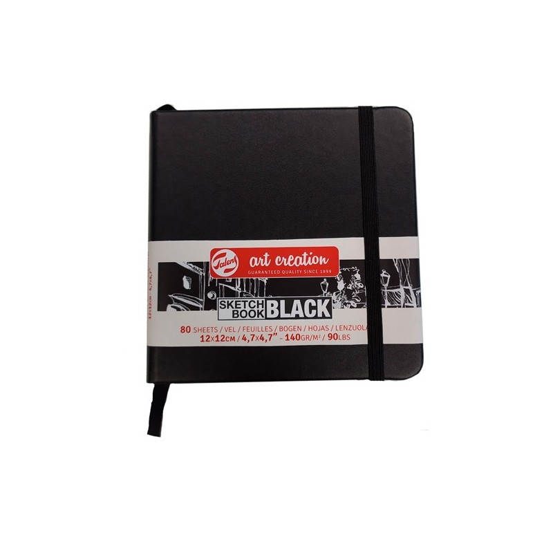  Fine art shop - ArtCreation NoteBook Black Sheets, 12x12, elastic band, 80 s, 140 gr. | totenart.com