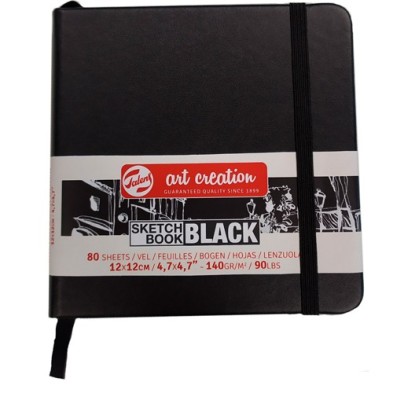  Fine art shop - ArtCreation NoteBook Black Sheets, 12x12, elastic band, 80 s, 140 gr. | totenart.com