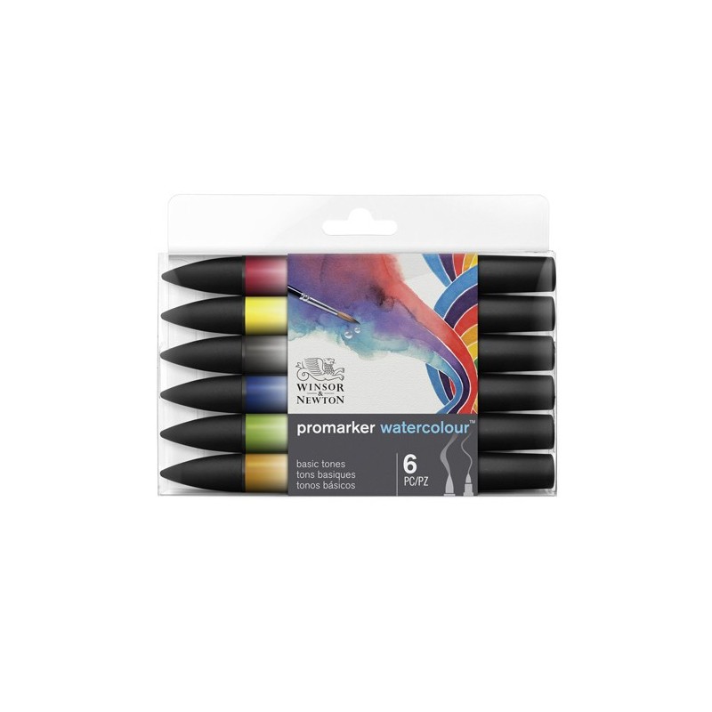\nFine art shop - Set 6 watercolor Promarkers Winsor & Newton, basic tones | totenart.com