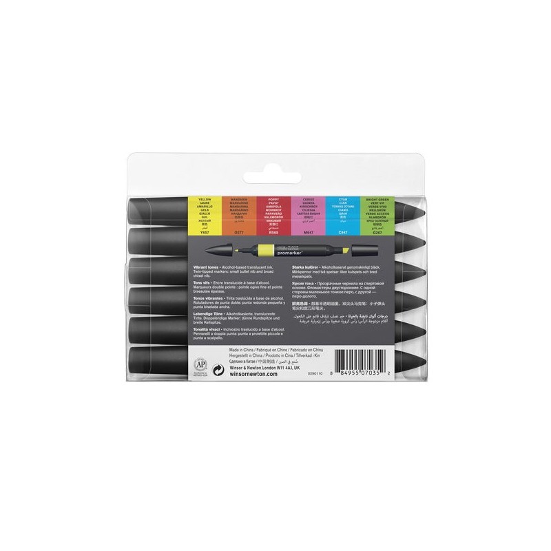 \nFine art shop - Promarker markers Set 6 vibrant tones | totenart.com