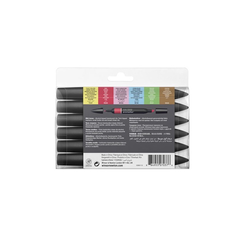 \nFine art shop - Promarker markers Set 6 mid tones | totenart.com