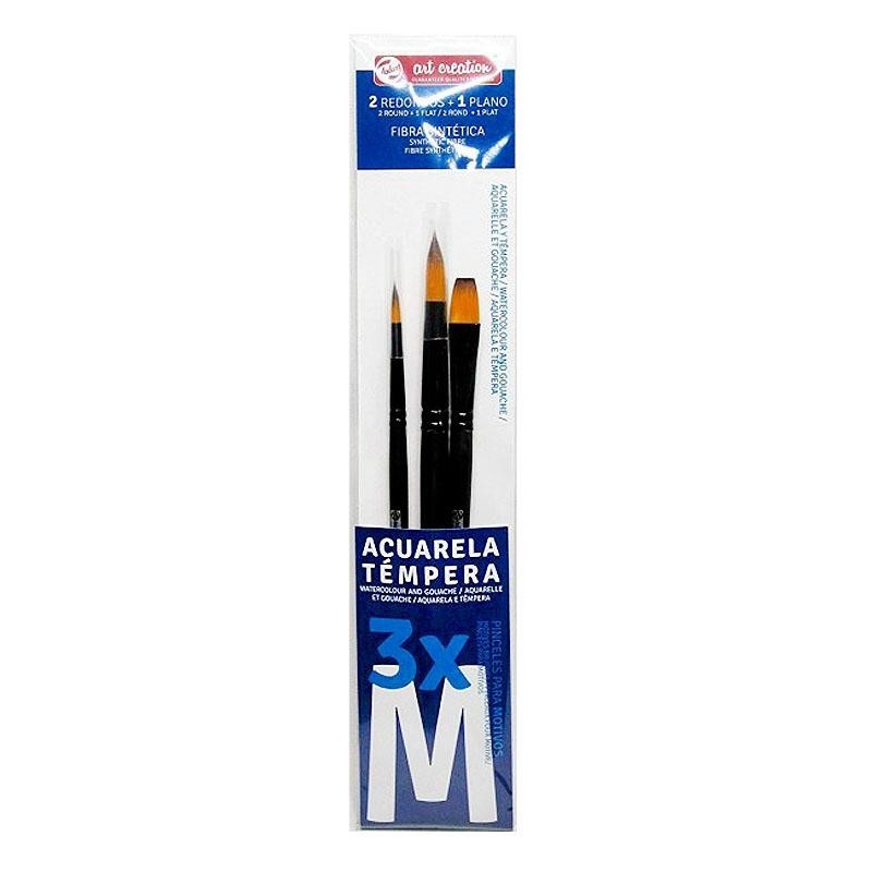 Fine art shop - 3 Watercolor-Temperas Brushes Set M, Art Creation | totenart.com