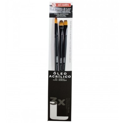 Fine art shop - 3 Oil and Acrylic Brushes Set L, Art Creation | totenart.com